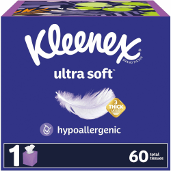 Kleenex Ultra Soft Tissues - 3 Ply - White - 65 / Box - 1 Each