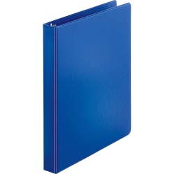 Business Source Basic 3-Ring Binder, Letter-Size, 1" Round Rings, Dark Blue