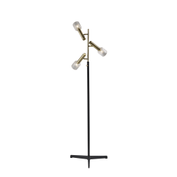 Adesso® Melvin LED Floor Lamp, 62-1/2"H, Clear Shade/Black Base