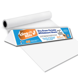 Clingers® Cling-rite® Dry-Erase Sheet Economy Roll, 20" x 100', White
