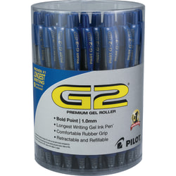 G2 Gel Pens, Bold Point, 1.0 mm Point Size, Blue Gel-Based Ink, Clear Barrels, Pack Of 36 Pens