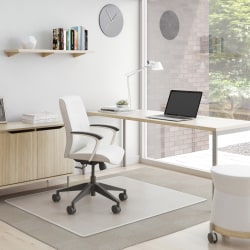Deflect-O® SuperMat Medium Weight Chair Mat For Carpet, 53" x 45", Clear