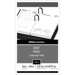 2024 Office Depot® Brand Daily Desk Calendar Refill, 3-1/2" x 6", White, January To December 2024 , SP717D50