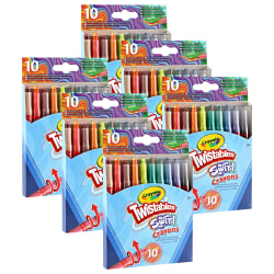 Crayola SWIRL Mini Twistable Crayons, 10 Per Pack, Set Of 6 Packs