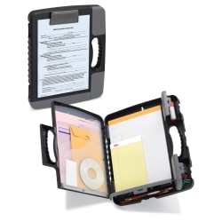 Office Depot Brand Portable Form Holder Storage Clipboard Case, 11-3/4" x 14-1/2", Charcoal