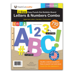 FreshCut Crafts Bulletin Board Letters & Numbers, 1.5in & 3in, Happy Colors, 710 Pieces
