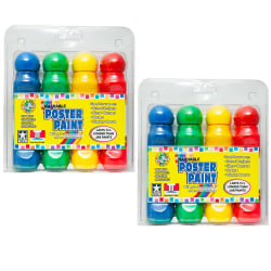 Crafty Dab Washable Poster Paint Markers, Assorted Colors, Pack Of 4 Markers, Set Of 2 Packs
