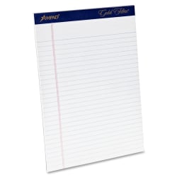 TOPS Gold Fibre Ruled Perforated Writing Pads, Letter Size, 50 Sheets, Pack Of 4