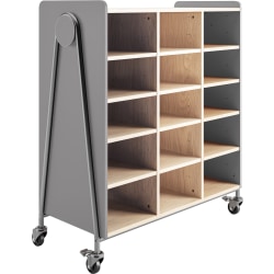 Safco® Whiffle Triple-Column 15-Shelf Rolling Storage Cart, 48"H x 43-1/4"W x 19-3/4"D, Red