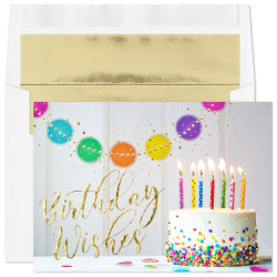 Custom Embellished Birthday Cards, 7-7/8" x 5-5/8", Party Extravaganza, Box Of 25 Cards