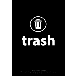 Recycle Across America Trash Standardized Recycling Labels, TRASH-1007, 10" x 7", Black