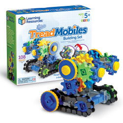 Learning Resources Gears! Gears! Gears! Treadmobiles Building Set, 108 Pieces