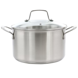Martha Stewart Everday Midvale 5-Quart Stainless Steel Dutch Oven With Lid, Silver