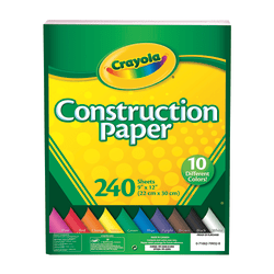 Crayola® Construction Paper, Assorted Colors, 9" x 12", Pack Of 240