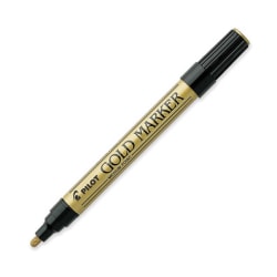 Pilot Creative Permanent Markers - 1 mm Medium Marker Point - Gold Ink - Gold Barrel - 1 Each