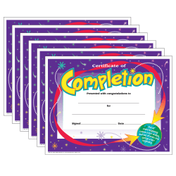 TREND Certificate Of Completion Colorful Classics Certificates, 30 Per Pack, Set Of 6 Packs