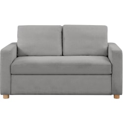 Lifestyle Solutions Serta Campbell Convertible Sofa, 35-1/2"H x 66-1/8"W x 37"D, Gray/Natural
