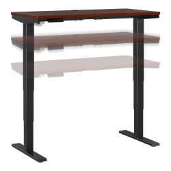Bush® Business Furniture Move 40 Series Electric 48"W x 24"D Electric Height-Adjustable Standing Desk, Hansen Cherry/Black, Standard Delivery