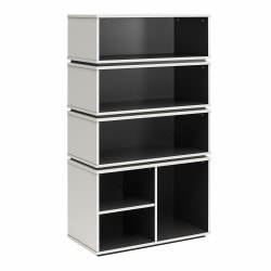 NTense Shadow 56"H 6-Shelf Gaming & Collectable Display Storage Bookcase, White/Matte Black