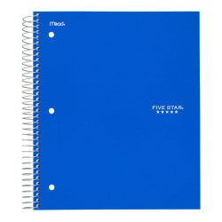 Five Star® Wirebound Notebook Plus Study App, 1 Subject, College Ruled, 8 1/2" x 11", Pacific Blue