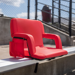 Flash Furniture Reclining Stadium Chair, Extra Wide, Red