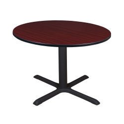 Regency Cain Round X-Base Breakroom Table, 29"H x 48"W x 48"D, Mahogany/Black