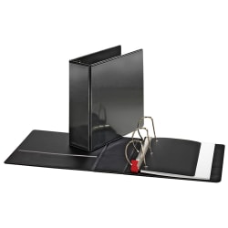 Sparco Locking View 3-Ring Binder, 4" D-Rings, 44% Recycled, Black