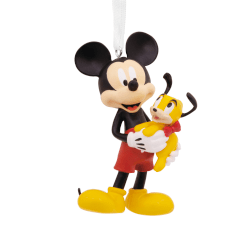 Hallmark Mickey Holding Pup Ornament, 3"H x 1-1/2"W x 2"D, Multicolor