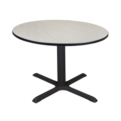 Regency Cain Round X-Base Breakroom Table, 29"H x 48"W x 48"D, Maple/Black