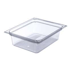 StorPlus 1/2-Size Plastic Food Pans, 4"H x 10 3/8"W x 12 3/4"D, Clear, Pack Of 6