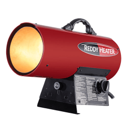 REDDY HEATER™ 60,000-BTU Propane Indoor/Outdoor Forced-Air Heater with Adjustable Base Stand and Quiet Drive, RFG60V