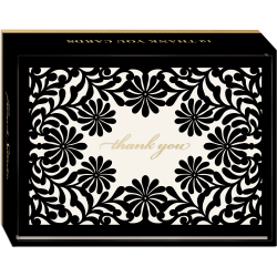 Punch Studio Thank You Cards, 3-1/2" x 5", Luxe Lace, Box Of 12 Cards