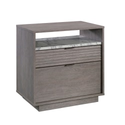 Sauder® East Rock 30-3/8"W x 19-1/2"D Lateral 2-Drawer File Cabinet, Ashen Oak/Faux White Marble