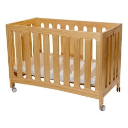 Coverplay Caden Compact Wood Crib, 27"H x 36"W x 40"D, Natural