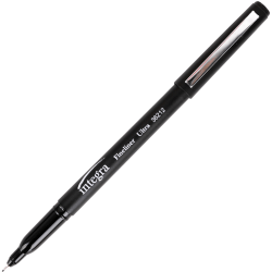 Integra Fineliner Ultra Fine Permanent Markers - Ultra Fine Marker Point - Black Ink - 12 / Pack