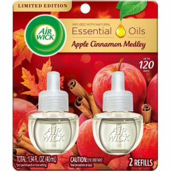 Air Wick® Essential Oils™ Scented Oil Warmer Refill, 0.67 Oz, Apple Cinnamon Medley, Pack Of 2