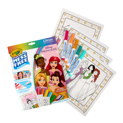 Crayola Color Wonder Disney Princess Glitter Coloring Pages & Mess Free Markers, Coloring Set, Gift for Toddlers 3 & Up