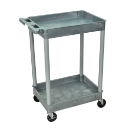 H. Wilson Plastic Tub Cart, 37 1/16"H x 24"W x 18"D, Gray
