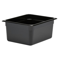 Cambro Camwear GN 1/2 Size 6" Food Pans, 6"H x 10-1/2"W 12-3/4"D, Black, Set Of 6 Pans