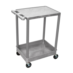 H. Wilson Plastic Tub Cart, 35 1/16"H x 24"W x 18"D, Gray
