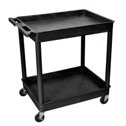 H. Wilson Plastic Tub Cart, 37 1/4"H x 32"W x 24"D, Black