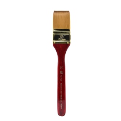 Princeton Series 4050 Heritage Synthetic Sable Watercolor Short-Handle Paint Brush, 1 1/2", Flat Wash Bristle, Sable Hair, Red