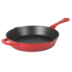 Crock-Pot Artisan Enameled Cast Iron Round Skillet, 12", Gradient Red