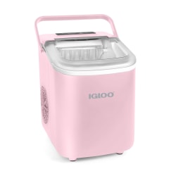 Igloo 26 Lb Automatic Self-Cleaning Portable Countertop Ice Maker Machine With Handle, Pink, Total Qty 1