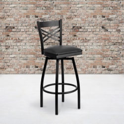 Flash Furniture X-Back Swivel Metal Bar Stool, Black