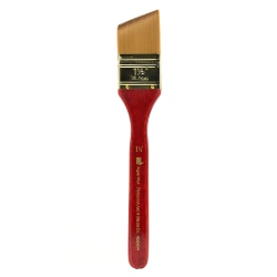 Princeton Series 4050 Heritage Synthetic Sable Watercolor Short-Handle Paint Brush, 1 1/2", Angular Flat Wash Bristle, Sable Hair, Red