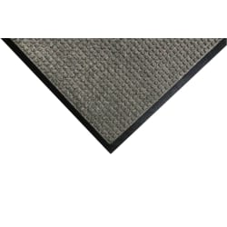 M+A Matting WaterHog Squares Classic Mat, 4' x 12', Medium Grey, Smooth backing