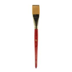 Princeton Series 4050 Heritage Synthetic Sable Watercolor Short-Handle Paint Brush, 1", Stroke Bristle, Sable Hair, Red