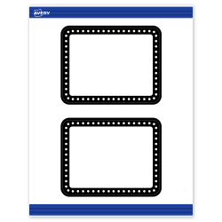 Avery® Print-To-The-Edge Postcards With Sure Feed® Technology, S00-DKS-PRMWC10, Rectangle Rounded Corners, 4-1/4" x 5-1/2", Matte White, Preprinted Black & White Polka Dots Design, Pack Of 20