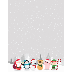 Great Papers! Holiday-Themed Letterhead Paper Stationery, 8-1/2" x 11", Winter Friends, Pack Of 80 Sheets